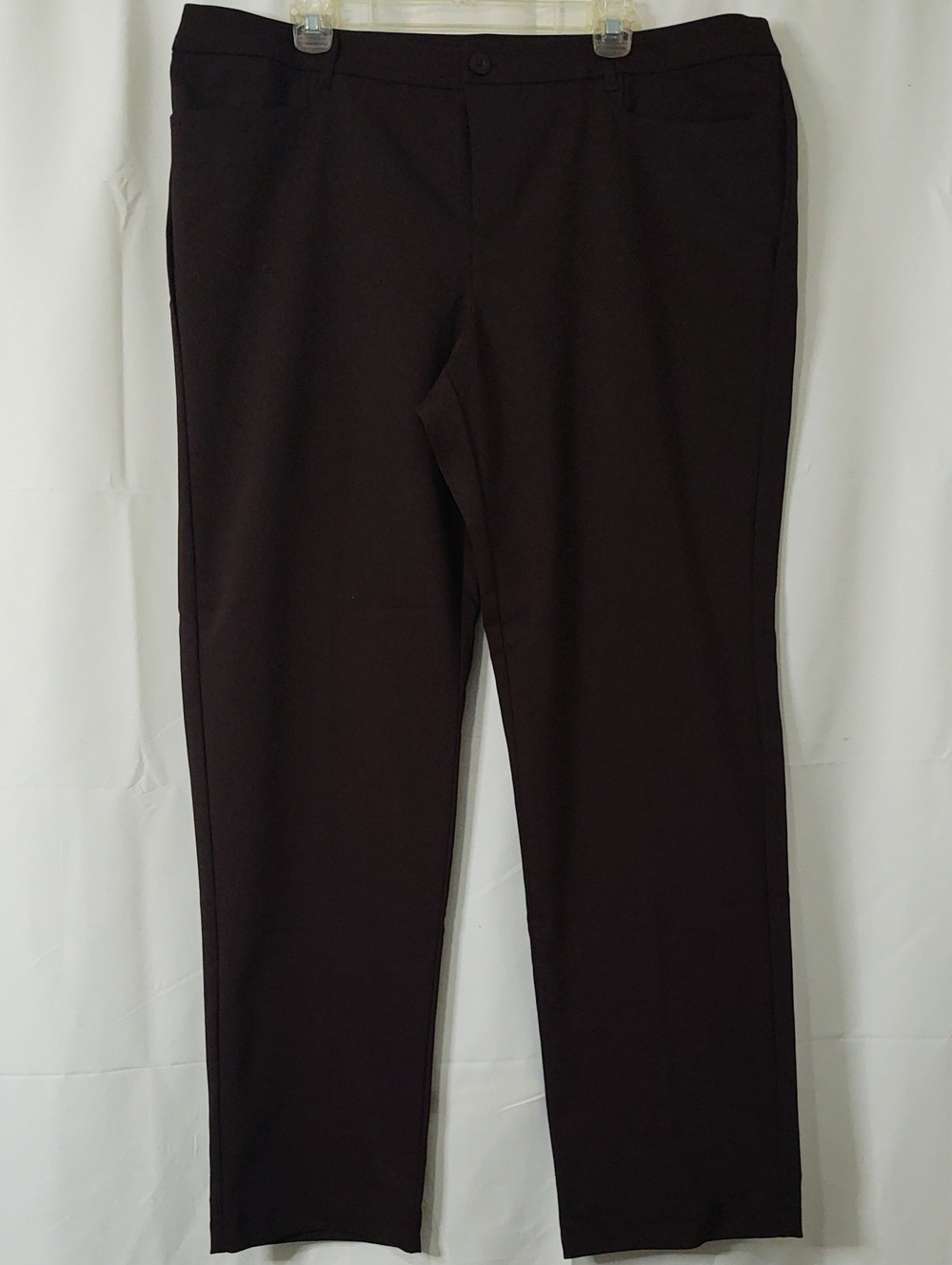 CJ Banks Uptown Women's Straight Dress Pants - Brown SZ 18W Tall